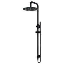 Round 300mm Twin Shower With Single Function Hand Shower & Square Gooseneck